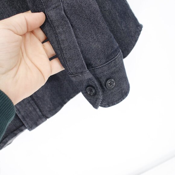 BYLT shirt mens large Tech Denim Long Sleeve Button Down Shirt Indigo overshirt - Picture 2 of 10